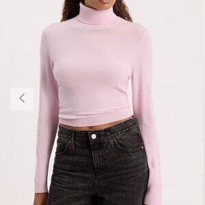 Express NWT Pink Airy Soft Turtleneck Cropped Sweater